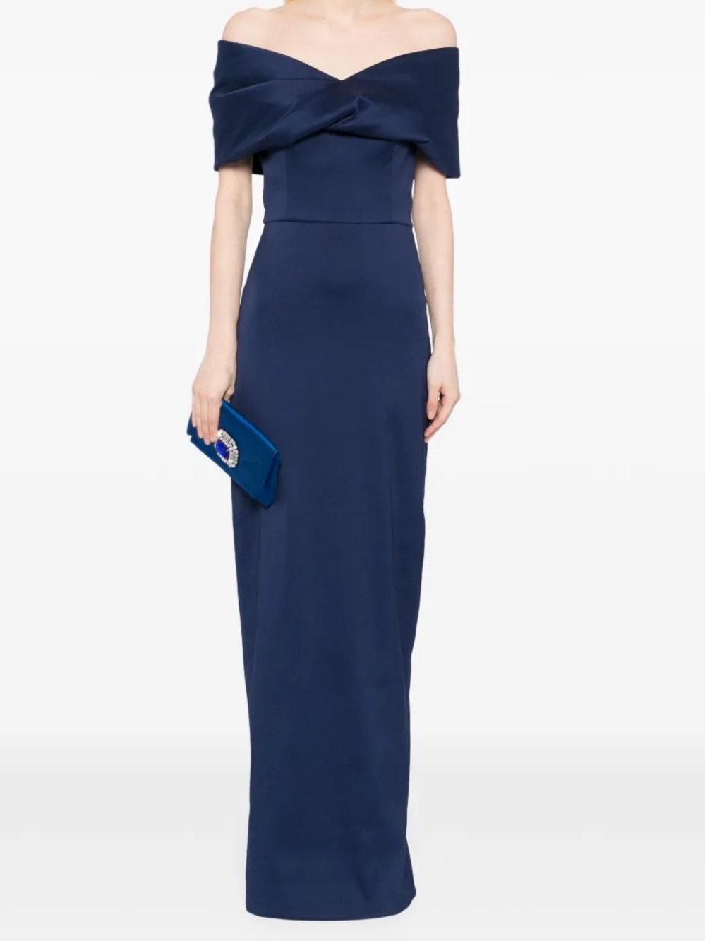 Sachin & Babi Viveca Off-the-Shoulder Column Gown Size 4 NWOT